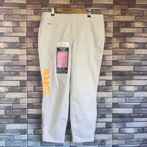 Nine West Women's Heidi Crop Pull On Skinny Beige Stretch Leggings Size 12 NWT